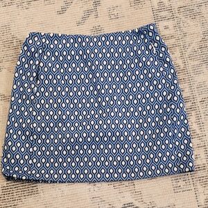 Tory Sport Blue and White Patterned Mini Skort